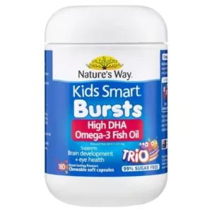 Nature's Way 佳思敏 儿童三色鱼油 180粒(新包装)Kids Smart Bursts High DHA Omega-3 Fish Oil Trio 180 Capsules